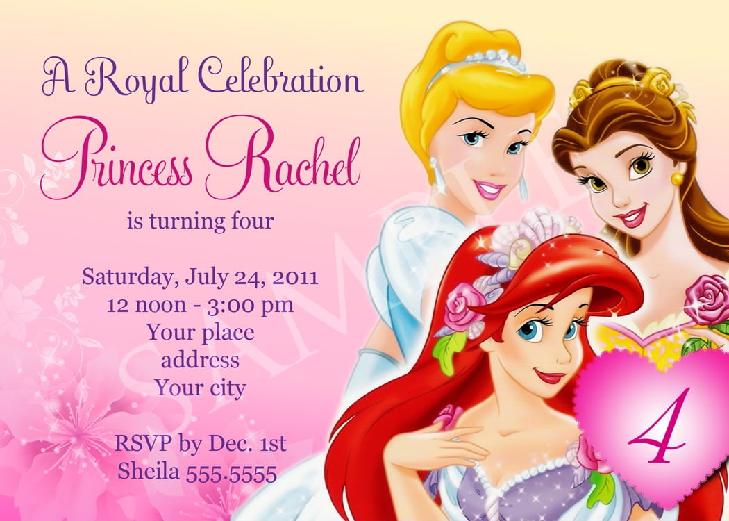 Free Disney Princess Birthday Party Invitation Templates