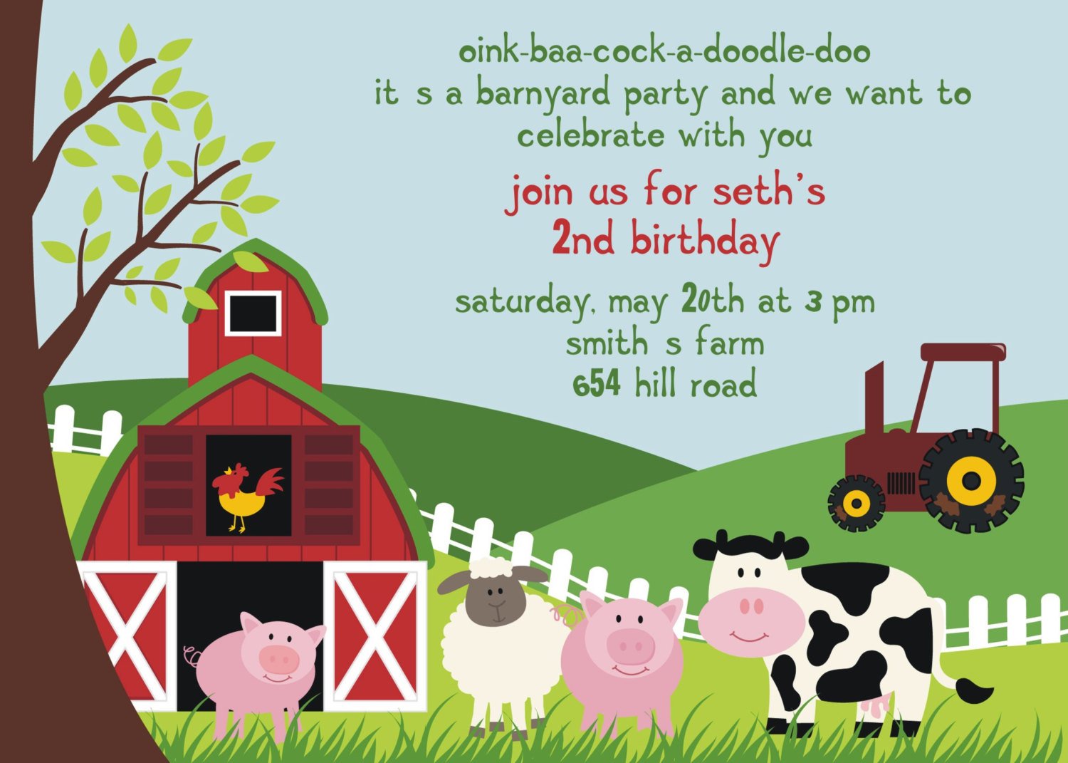 Free Farm Animal Birthday Party Invitation Templates