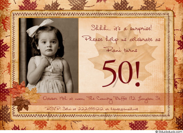 Free Printable Classic Vintage 50th Birthday Invitation Wording