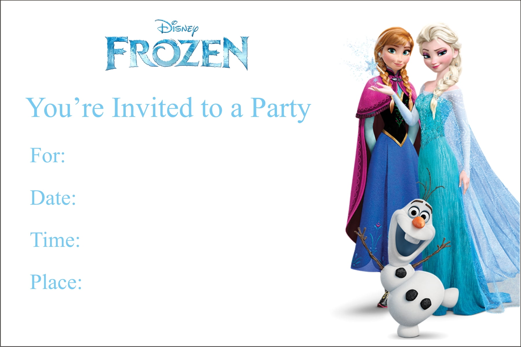 Free Printable Frozen Birthday Party Invitations