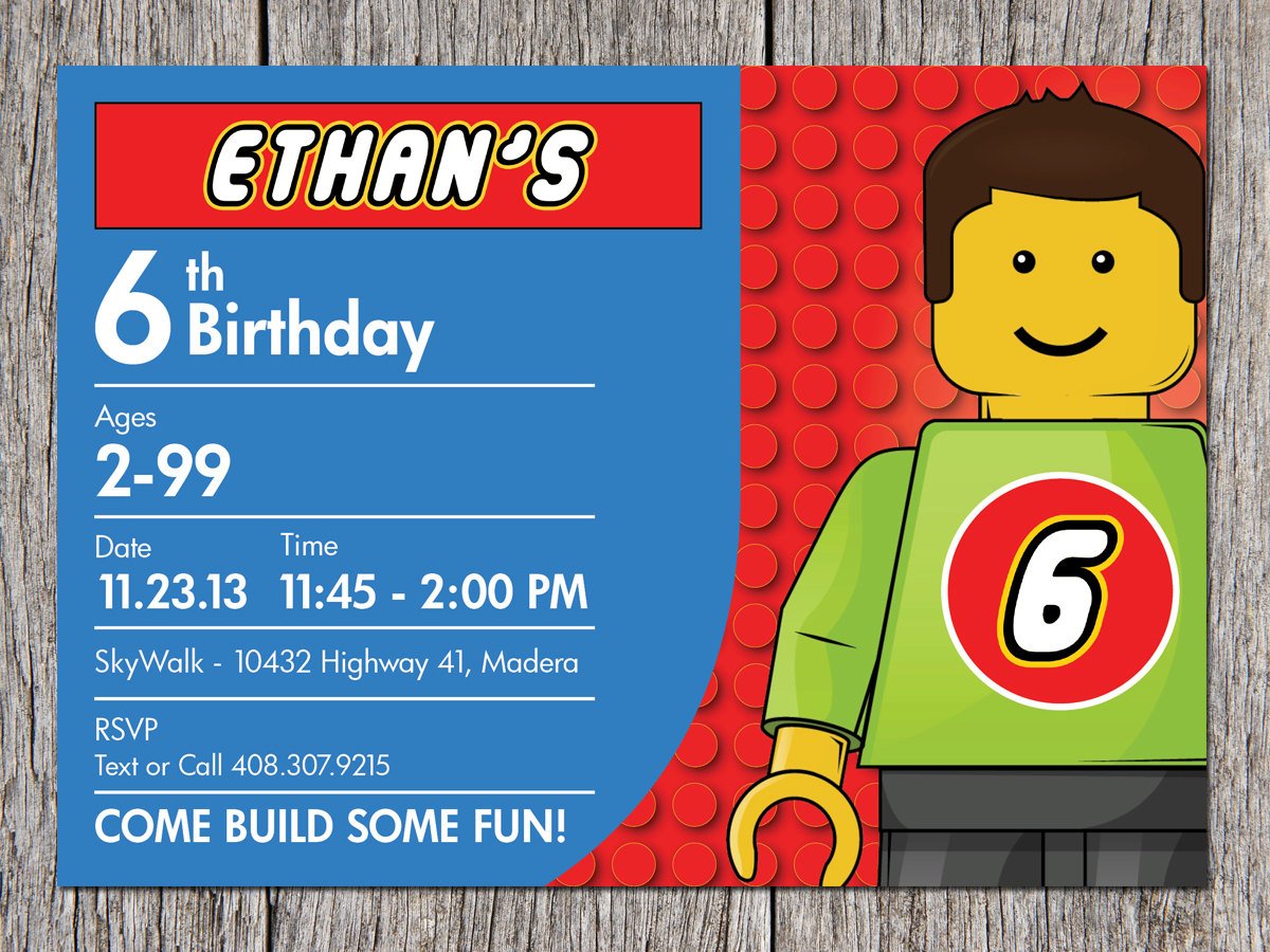Free Printable Lego Birthday Invitation Ideas For Boys