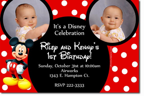 Free Printable Mickey Mouse Clubhouse 1st Birthday Invitation