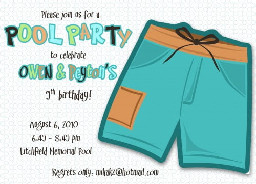 Free Printable Pool Birthday Party Invitations For Boys