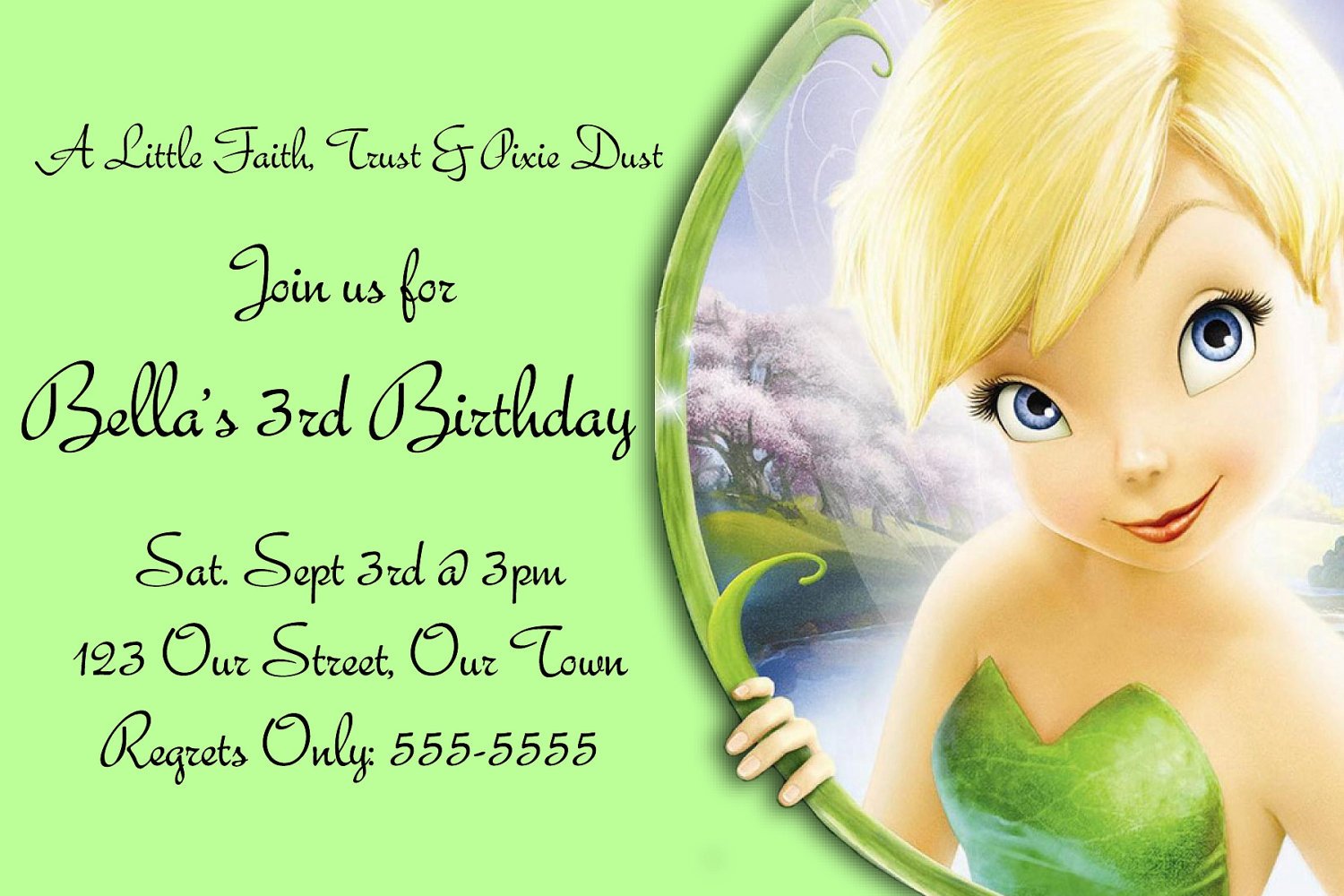 Free Printable Tinkerbell Birthday Invitation Templates