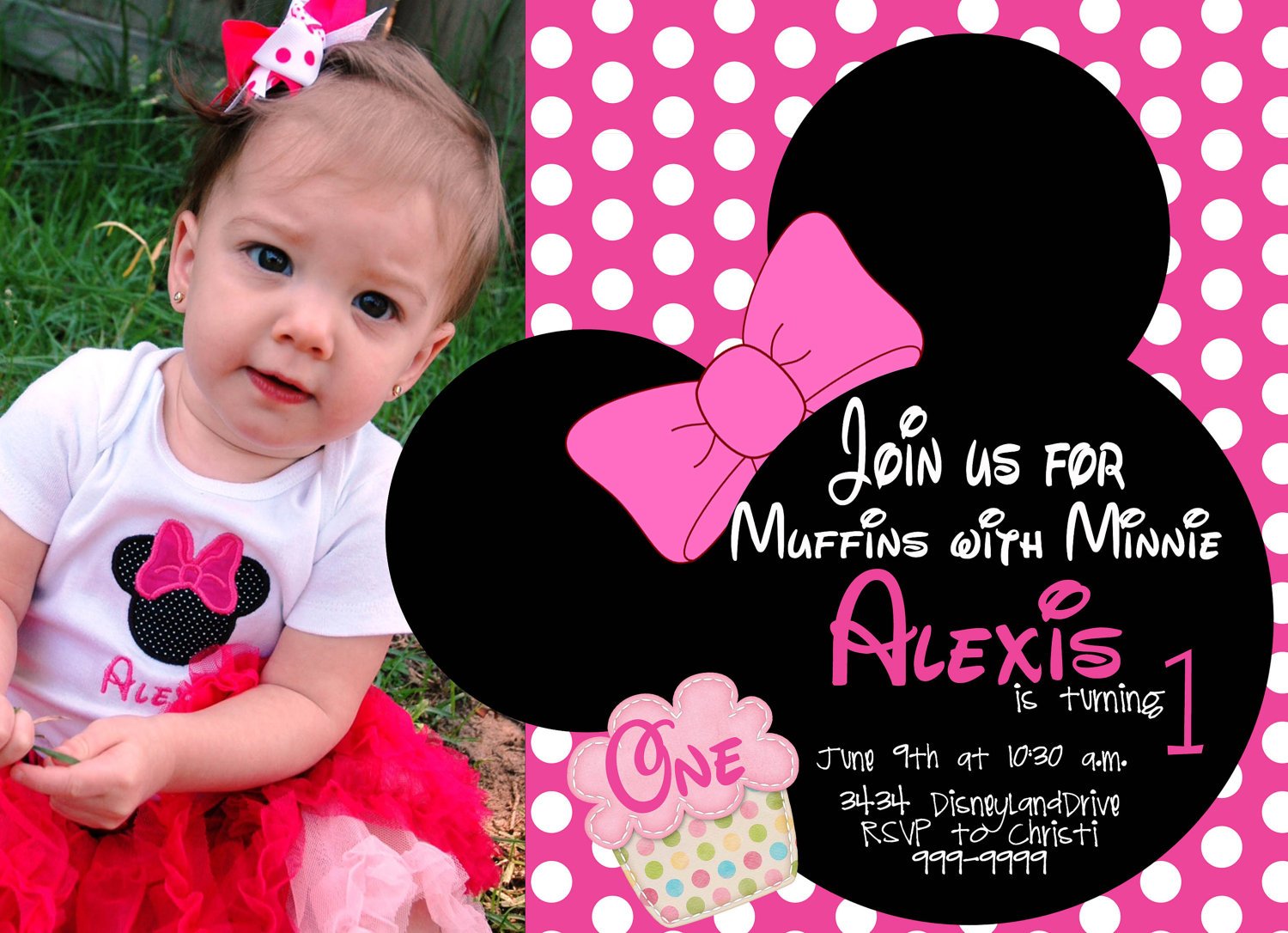Free Sample Minnie Mouse First Birthday Invitation Templates