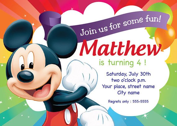 Free Templates For Mickey Mouse Birthday Invitations