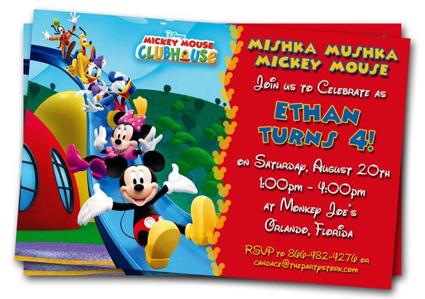 FREE Mickey Mouse Clubhouse 1st Birthday Invitations Drevio 