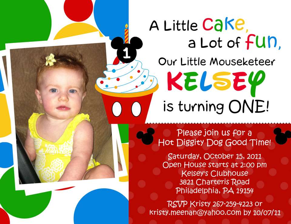 Mickey Mouse Clubhouse 1st Birthday Invitation Wording Ideas For Girls