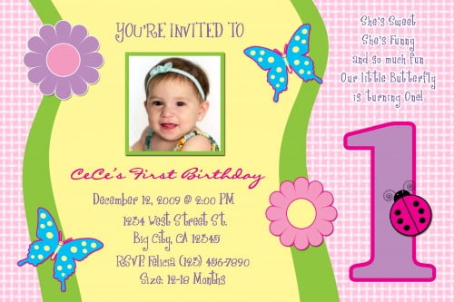 One Year Old Birthday Invitation Templates