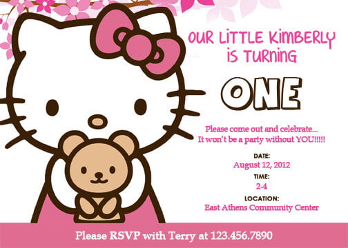 Personalized Hello Kitty Birthday Invitation Ideas