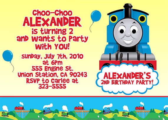 Thomas The Train Birthday Invitation Templates