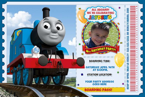 Thomas The Train Ticket Birthday Invitation