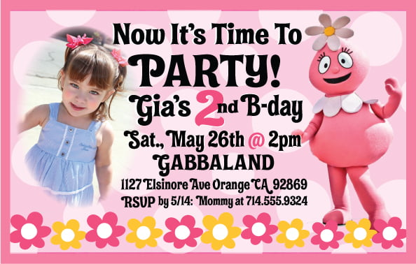 Yo Gabba Gabba Birthday Invitation For Girls