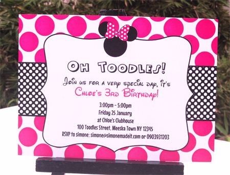 party invitations pink polkadots