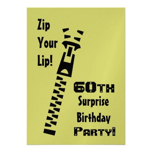 zip 60th birthday surprise party invitations