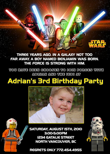 pictures star wars lego birthday invitations