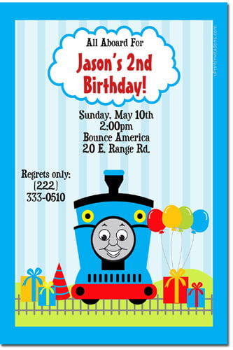 thomas the tank engine birthday invitations card