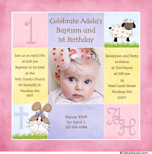 sweet first birthday and baptism invitations