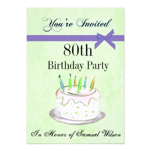 cakes 80th birthday party invitations template