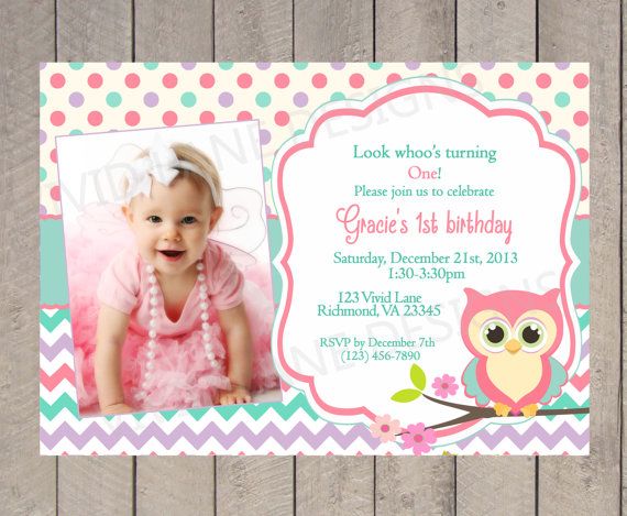adorable first birthday party invitations for girls