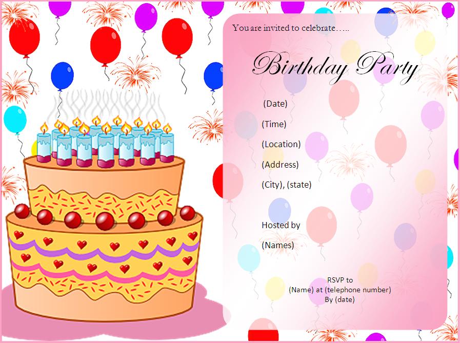 tart cake 11th birthday party invitations