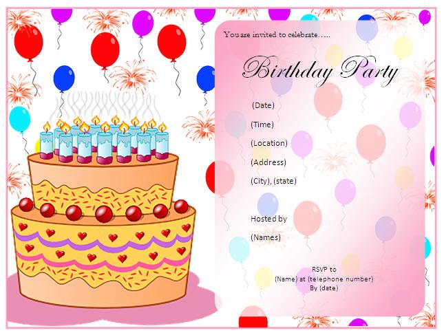 tart birthday party invitations