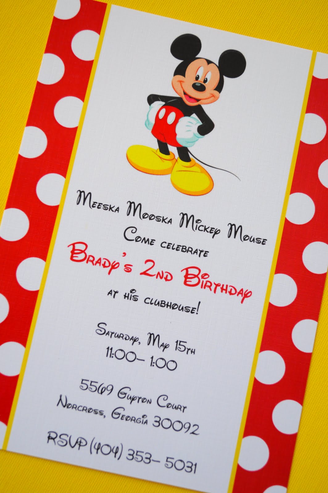 mickey mouse birthday invitations ideas card