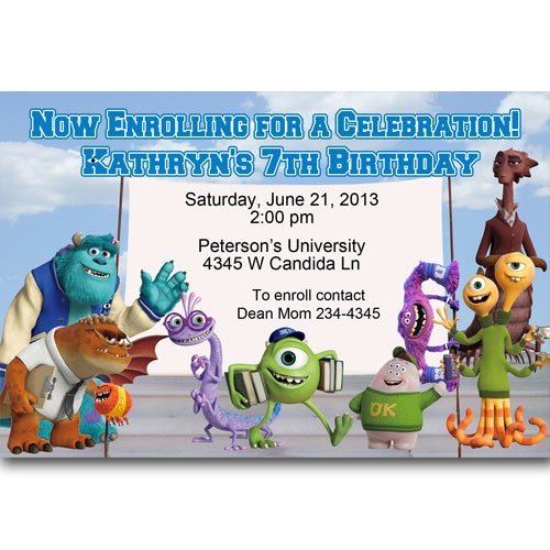 all monster printable kids birthday party invitations