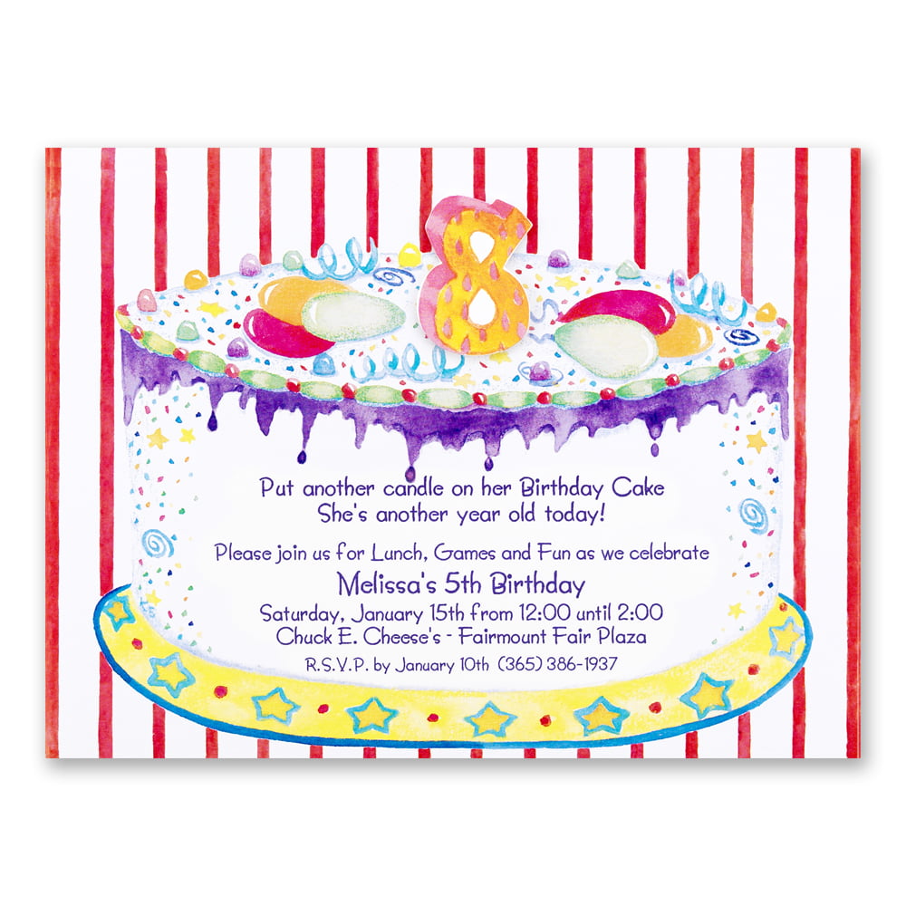 tart 8th birthday party invitations wording