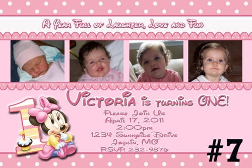 pictures baby minnie mouse birthday invitations