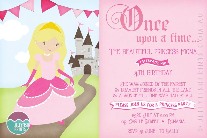 adorable princess birthday party invitations