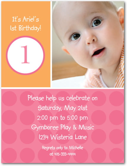 sweet baby 1st birthday party invitations
