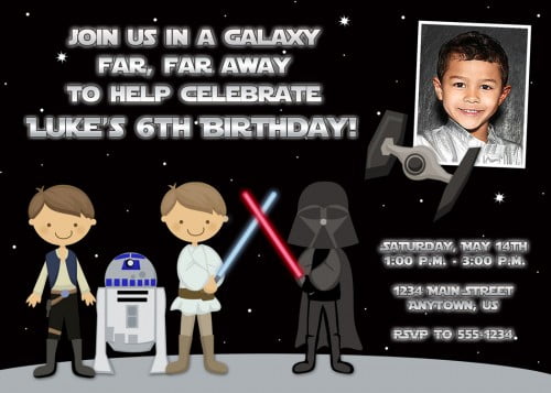 lightsaber star wars birthday invitations