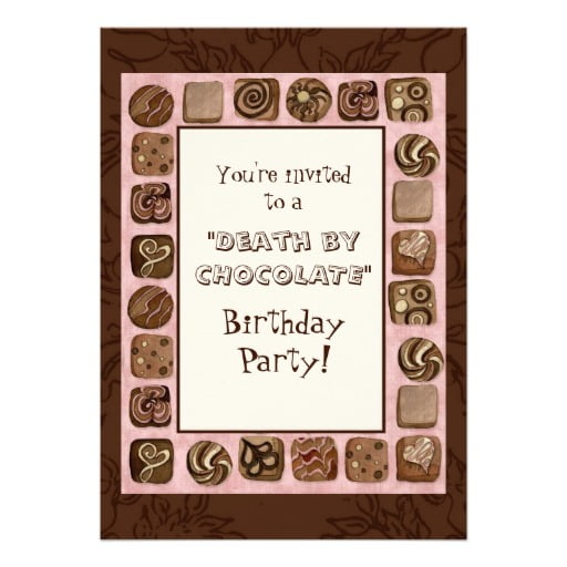 all Chocolate custom Birthday Party Invitation