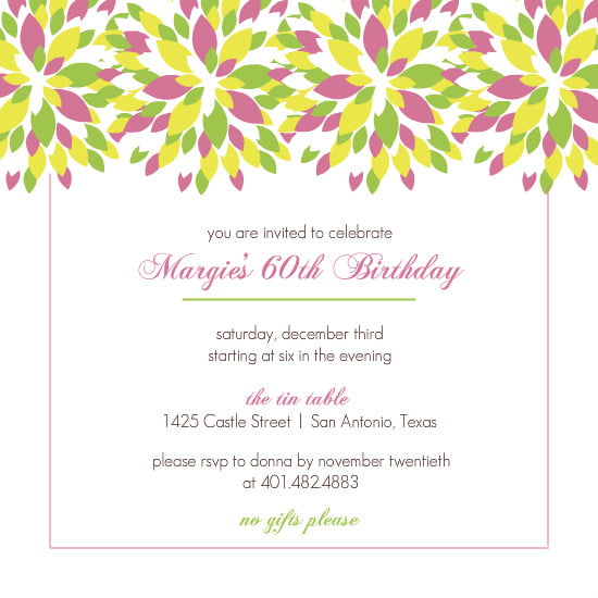 cheerful 60th birthday invitations for mom