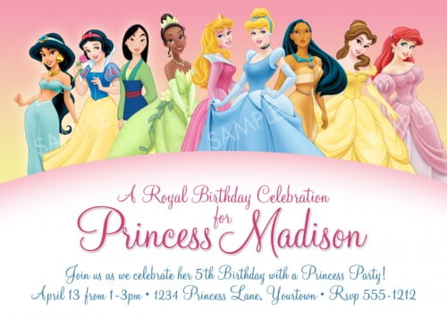 princess 4 years old birthday invitations