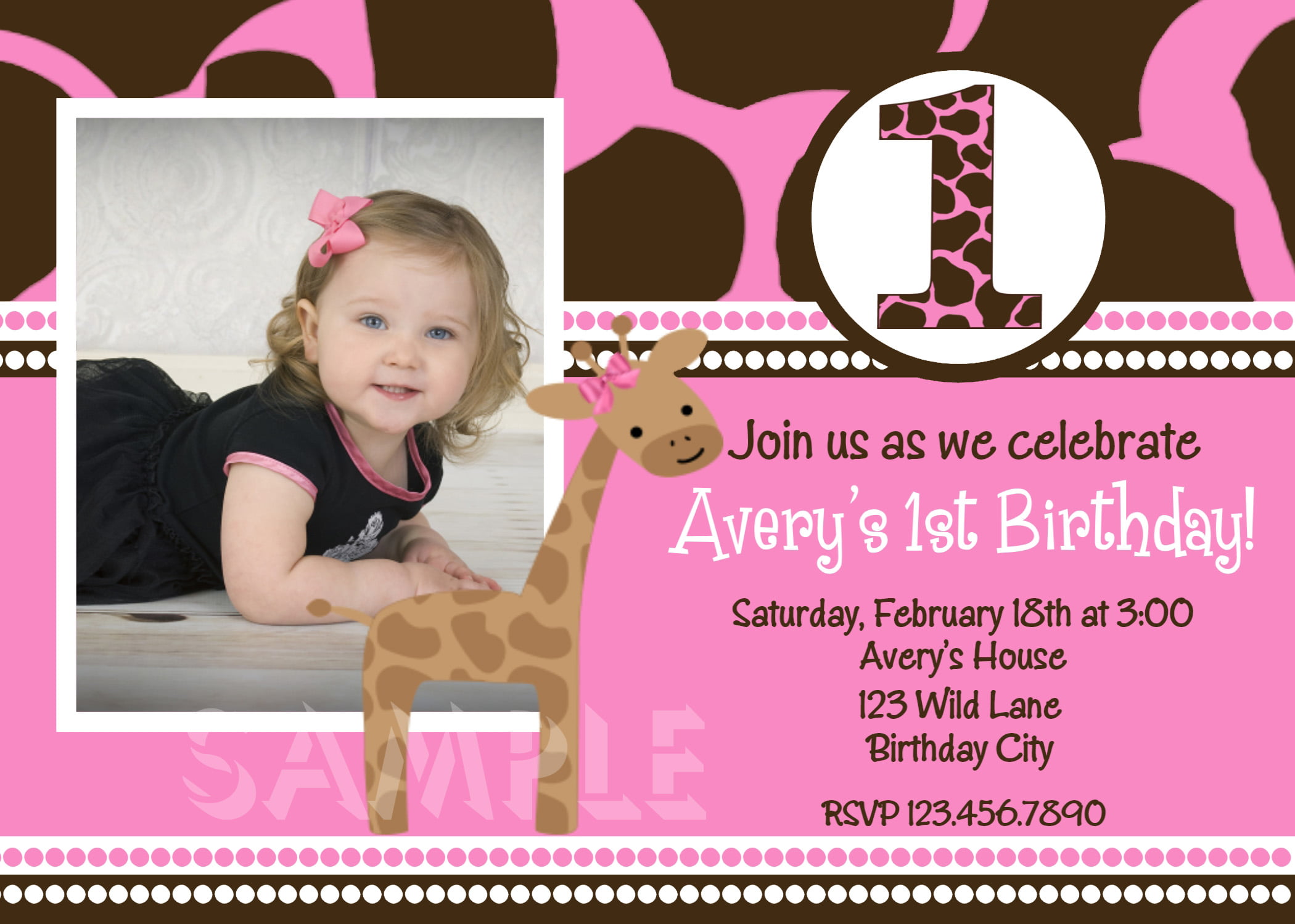 cute first birthday party invitations for girls printable