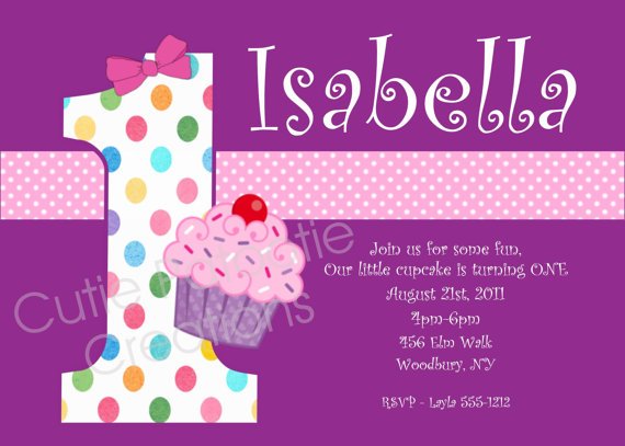 cupcake free printable 1st birthday invitations