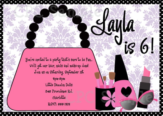 bags invitations for girl birthday party