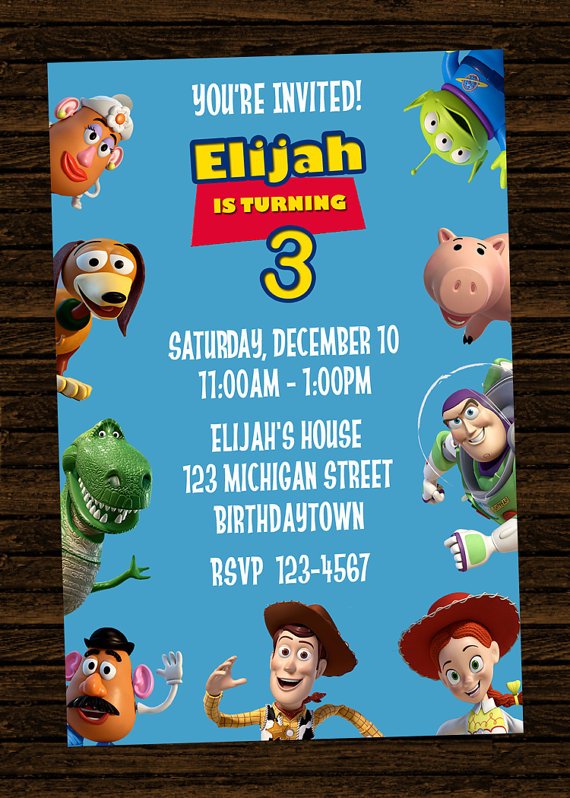 all toy story birthday party invitations