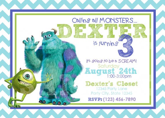 mike printable kids birthday party invitations