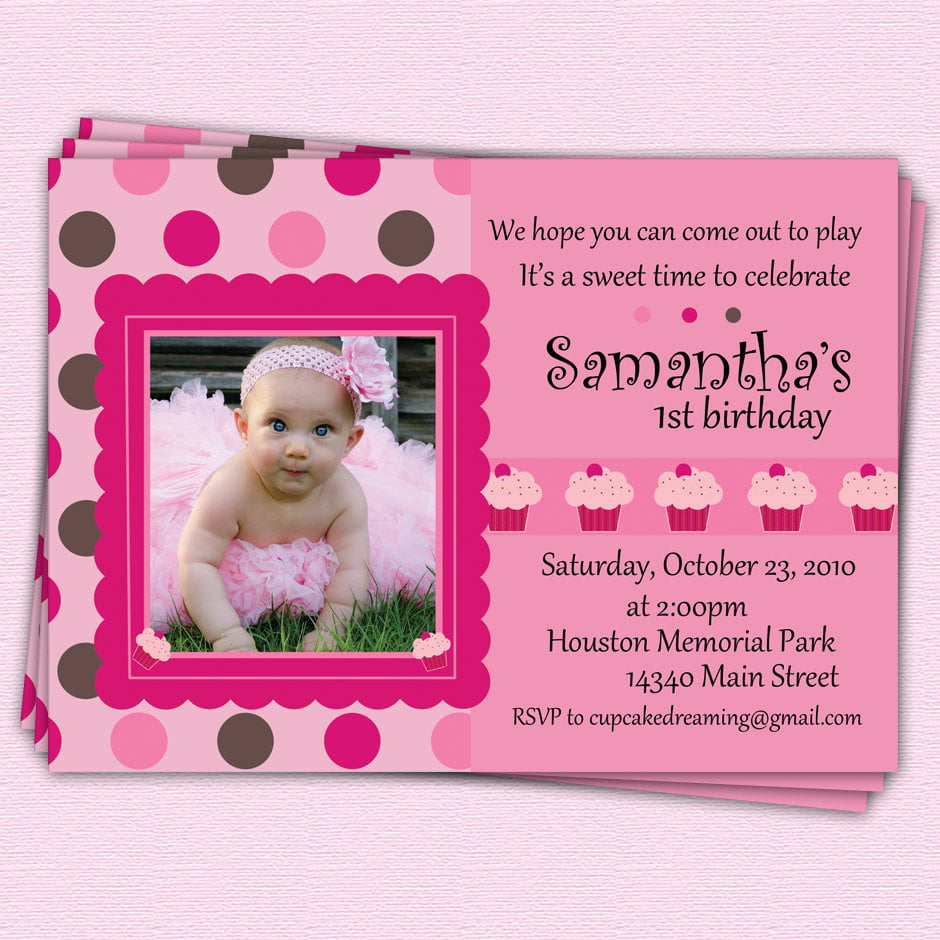 cute first birthday party invitations for girls
