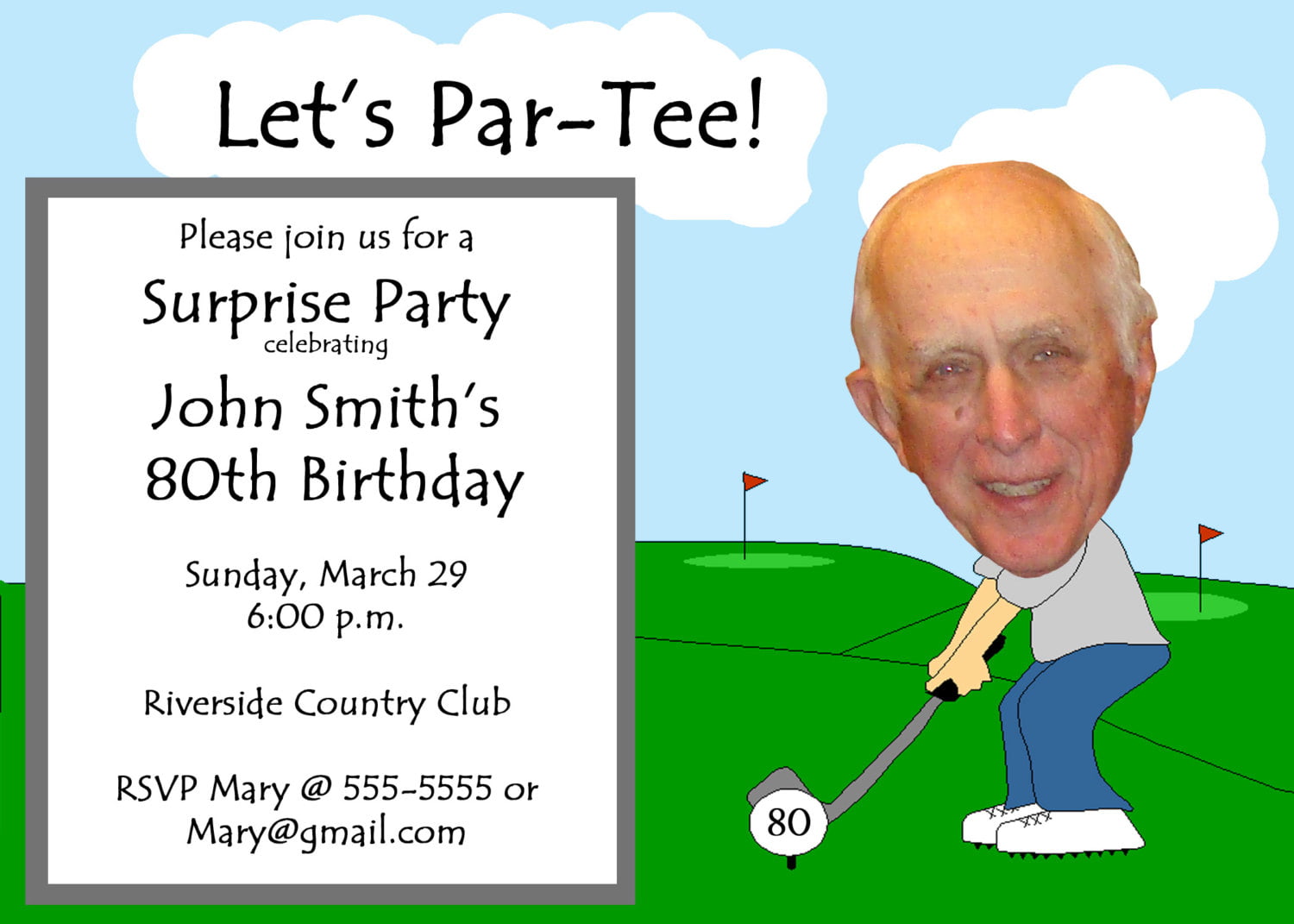 golf man 40th birthday party invitations wording funny