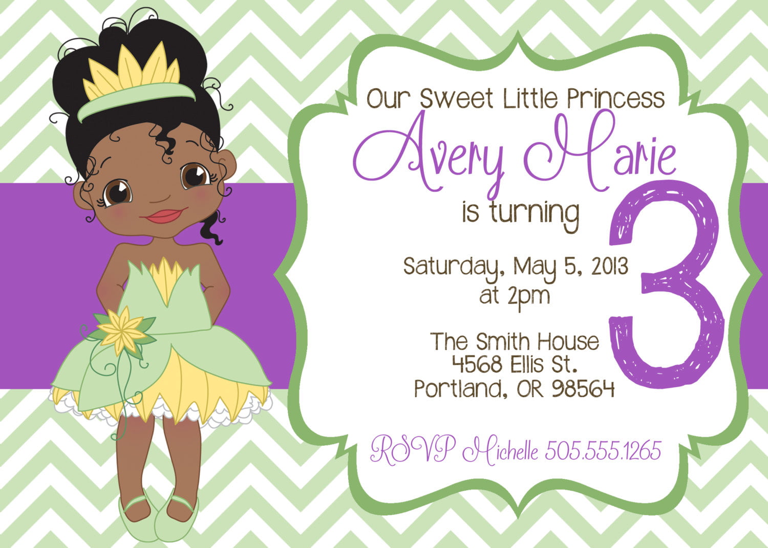 sweet princess and the frog birthday invitations