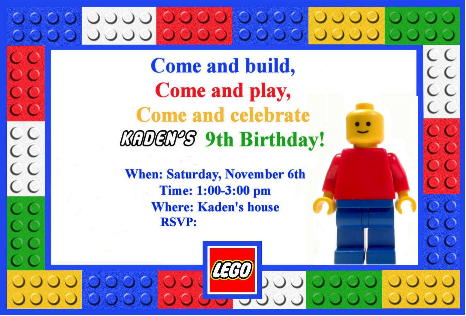 FREE Printable Lego Birthday Party Invitations Printable Free 