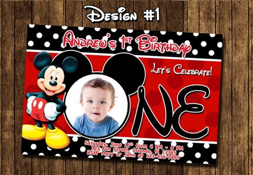photo personalized mickey mouse clubhouse birthday invitations