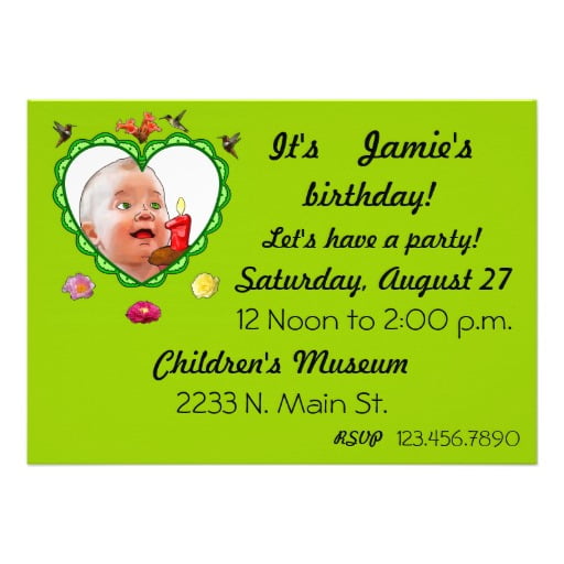 Adorable one year old birthday party invitation