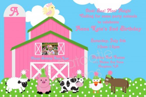 farm petting zoo birthday party invitations