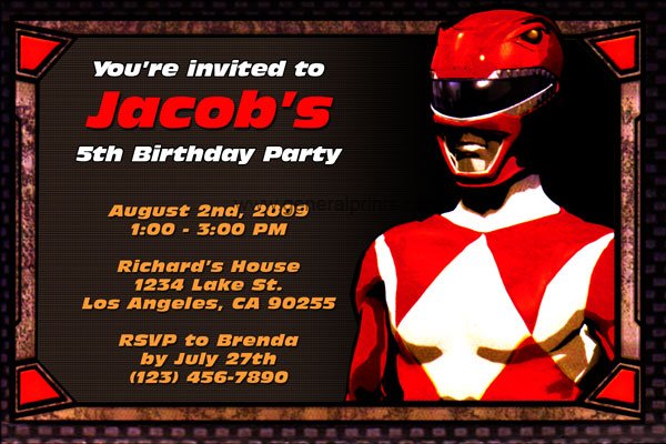 red first birthday party invitations boy