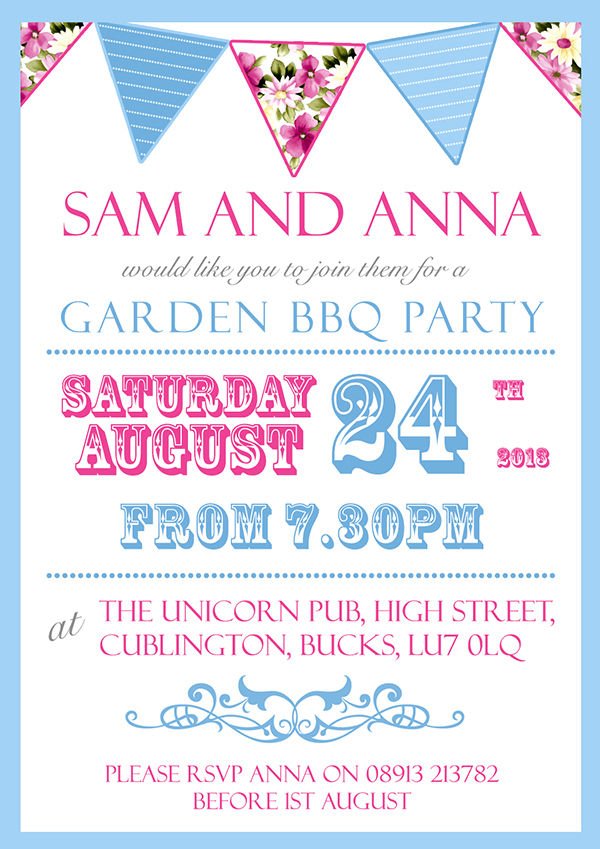 festival barbeque free birthday party invitations